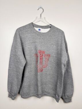 Vintage Russell Athletic IU Crewneck Sweatshirt Gray Sz XL